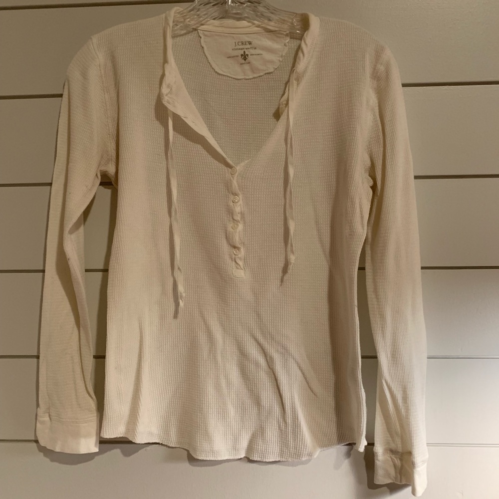 JCrew Waffle Knit Henley tee
